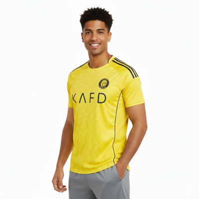 PRASEL Printed Men V Neck Yellow T-Shirt