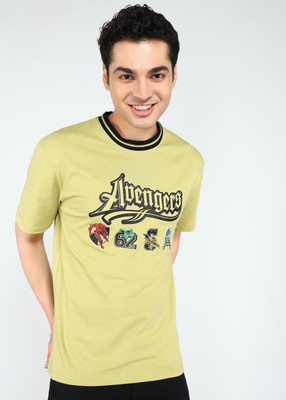 BEING HUMAN Graphic Print Men Crew Neck Green T-Shirt