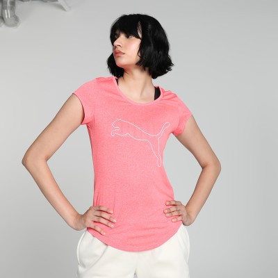 PUMA Solid Women Round Neck Red T-Shirt