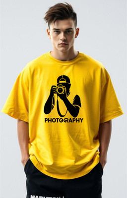 Goodsignn Typography Men Round Neck Yellow T-Shirt