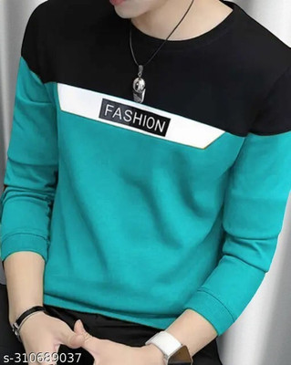 Autna Solid Men Round Neck Green T-Shirt
