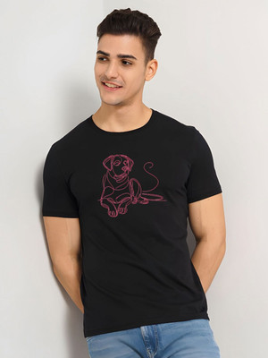 SZN Graphic Print Men Round Neck Black T-Shirt