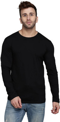 MINISTRY OF FRIENDS Solid Men Round Neck Black T-Shirt