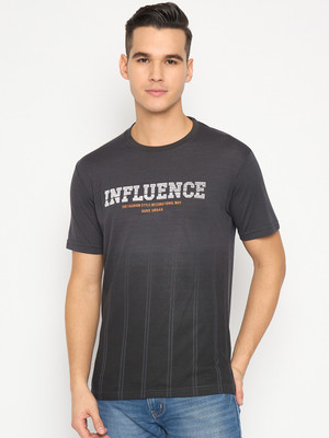 DUKE Printed Men Round Neck Grey T-Shirt