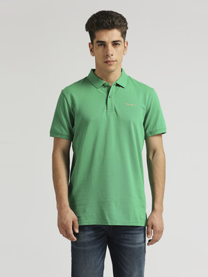 Pepe Jeans Solid Men Polo Neck Green T-Shirt