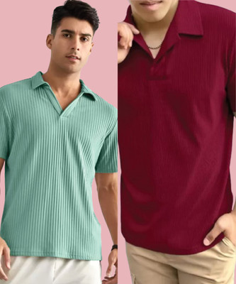 METRONAUT Self Design Men Polo Neck Multicolor T-Shirt