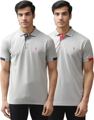 EPPE Self Design Men Polo Neck Red, Black, Grey T-Shirt