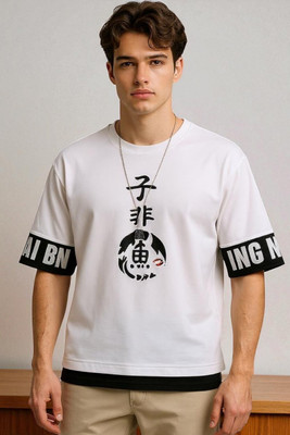 Autna Printed Men Round Neck White T-Shirt