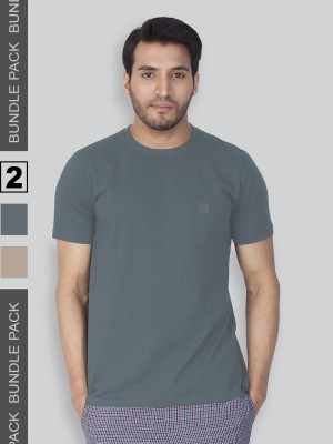 Lux Nitro Solid Men Round Neck Multicolor T-Shirt