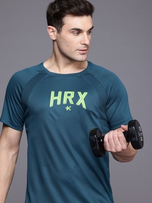 HRX by Hrithik Roshan Printed Men Round Neck Blue T-Shirt