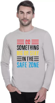 ManGOD Printed, Self Design Men Round Neck Grey T-Shirt
