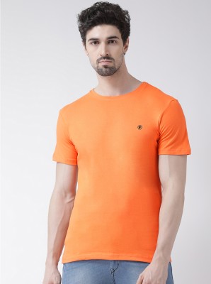 Trudam Solid Men Round Neck Orange T-Shirt