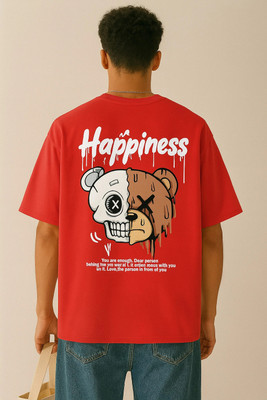 Madilyn Printed Men Round Neck Red T-Shirt