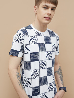 Fame Forever by Lifestyle Printed Men Polo Neck White T-Shirt