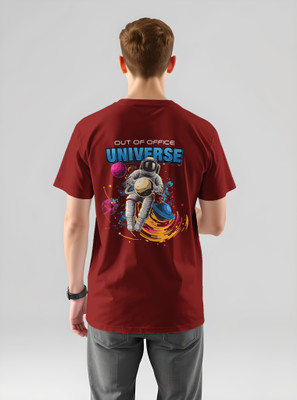 TheLyra Graphic Print Men Round Neck Maroon T-Shirt