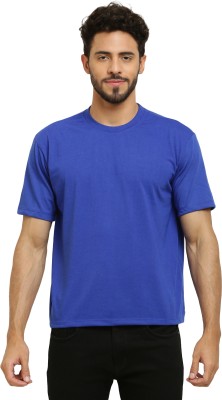 elegance redefined Solid Men Round Neck Dark Blue T-Shirt