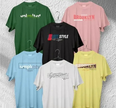 KNOTRIX Printed Men Round Neck Multicolor T-Shirt