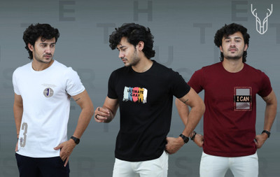 t-hustler Graphic Print Men Round Neck Multicolor T-Shirt