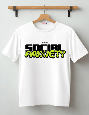 DIBBY Typography Men Round Neck White T-Shirt