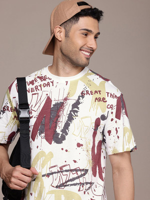 WROGN Printed Men Round Neck White T-Shirt
