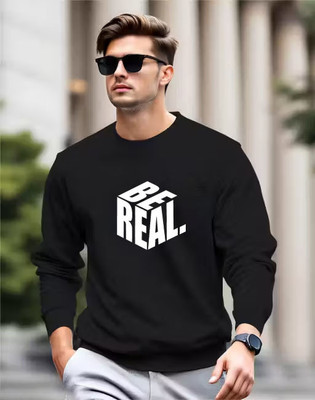 BubbleTwyst Printed Men Round Neck Black T-Shirt