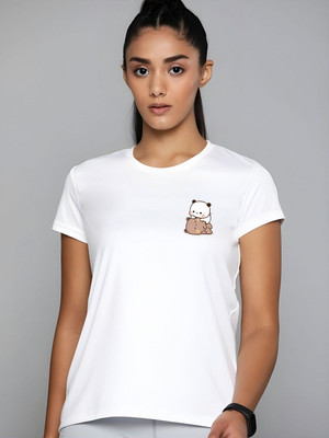 SZN Graphic Print Women Round Neck White T-Shirt