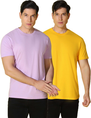 WOOSTRO Solid Men Round Neck Multicolor T-Shirt