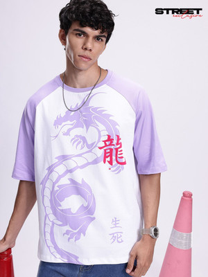 Kook N Keech Printed Men Round Neck White, Purple T-Shirt