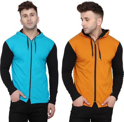 Blisstone Colorblock Men Hooded Neck Multicolor T-Shirt