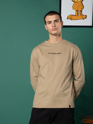 BEWAKOOF Graphic Print Men Round Neck Brown T-Shirt