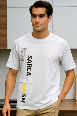 Autna Printed Men Round Neck White T-Shirt