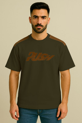 Culish Trend Printed, Colorblock Men Round Neck Green T-Shirt