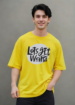 Smartees Printed Men Round Neck Yellow T-Shirt