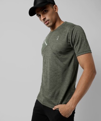 CAMPUS SUTRA Colorblock Men Round Neck Green T-Shirt