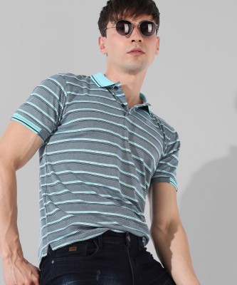 CAMPUS SUTRA Solid Men Polo Neck Grey, Dark Blue, Green T-Shirt