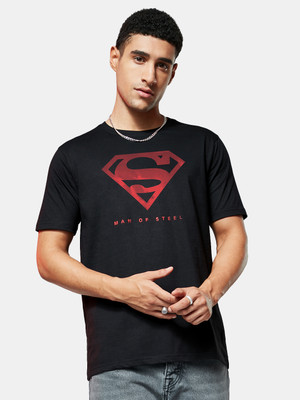 The Souled Store Printed Men Round Neck Black T-Shirt