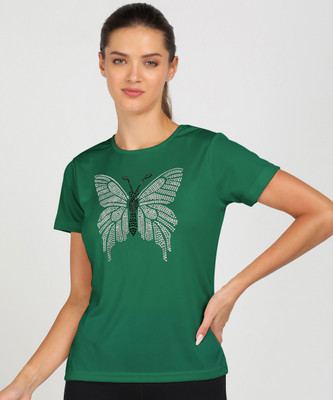 Shashvi Fashion Printed Women Round Neck Green T-Shirt