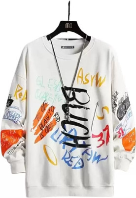 SM SHAYAM CREATION Printed Men Round Neck White T-Shirt