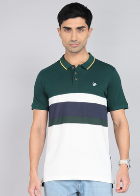 WROGN Solid Men Polo Neck Blue T-Shirt