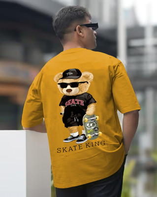 TEESHACK Graphic Print Men Round Neck Yellow T-Shirt