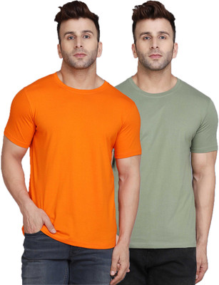 Cryptic Solid Men Round Neck Multicolor T-Shirt