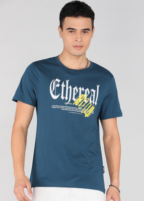 Roadster Graphic Print Men Round Neck Dark Green T-Shirt