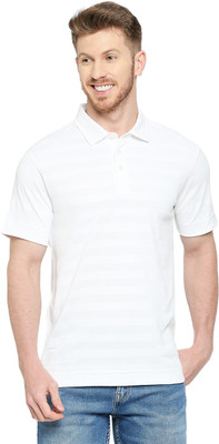 playR Solid Men Polo Neck White T-Shirt
