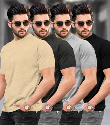 TRIPR Solid Men Round Neck Multicolor T-Shirt