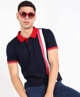 PROVOGUE Colorblock Men Polo Neck Multicolor T-Shirt