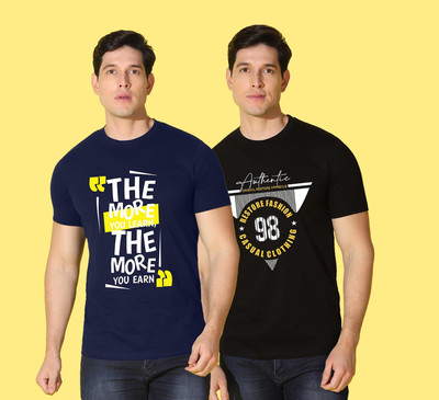 WOOSTRO Typography Men Round Neck Multicolor T-Shirt