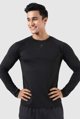 FuaarK Solid Men Crew Neck Reversible Black T-Shirt
