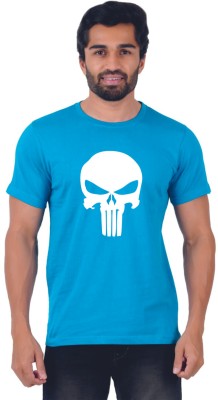 Ferocious Printed Men Round Neck Light Blue T-Shirt