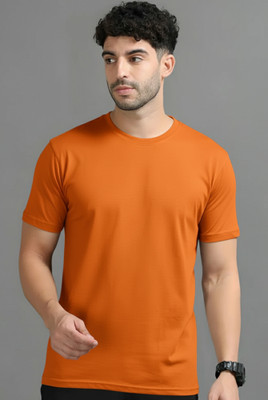 Jangoboy Solid Men Round Neck Dark Blue T-Shirt