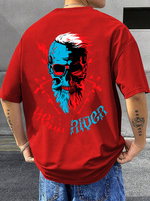 RetroTees Printed Men Round Neck Red T-Shirt